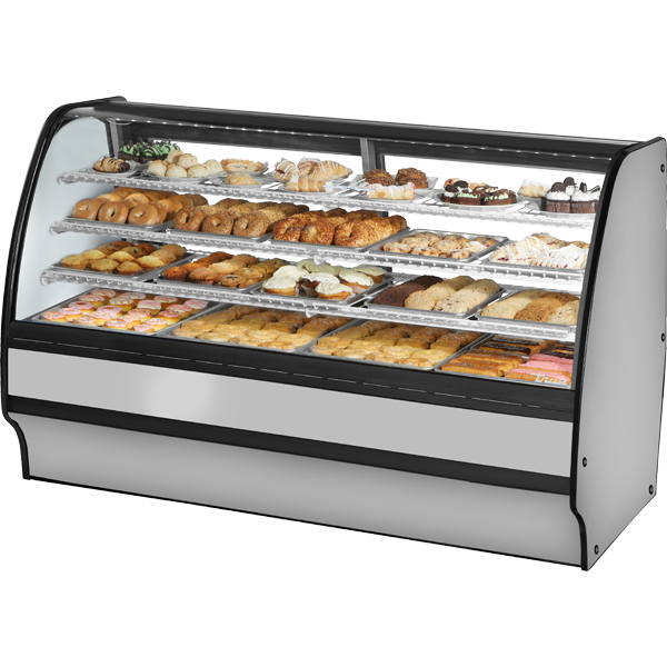 True TGM-DC-77-SC/SC-S-W Glass Door Merchandiser, Dry Case, 77", Stainless/White