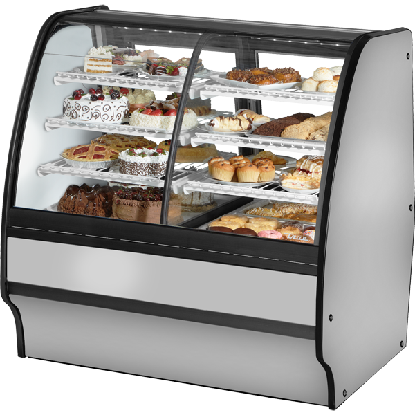 True TGM-DZ-48-SC/SC-S-W Glass Door Merchandiser, Dual Zone, 48", Stainless/White