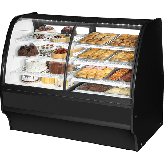 True TGM-DZ-59-SC/SC-B-W Glass Door Merchandiser, Dual Zone, 59", Black/White