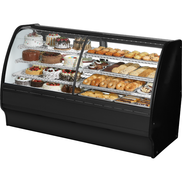 True TGM-DZ-77-SC/SC-B-W Glass Door Merchandiser, Dual Zone, 77", Black/White