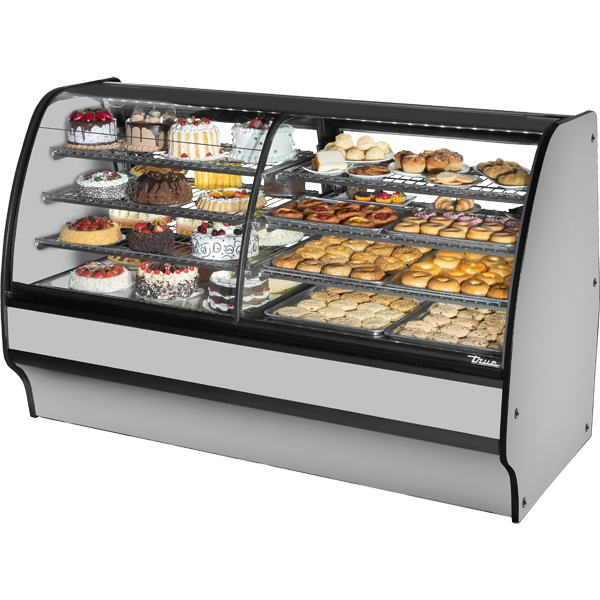 True TGM-DZ-77-SC/SC-S-S Glass Door Merchandiser, Dual Zone, 77", Stainless