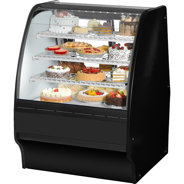 True TGM-R-36-SC/SC-B-W Refrigerated Glass Merchandiser, 36", Black/White