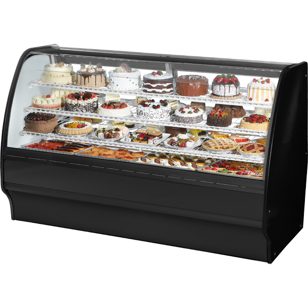 True TGM-R-77-SC/SC-B-W Refrigerated Glass Merchandiser, 77", Black/White