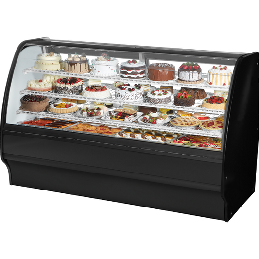 True TGM-R-77-SC/SC-B-W Refrigerated Glass Merchandiser, 77", Black/White