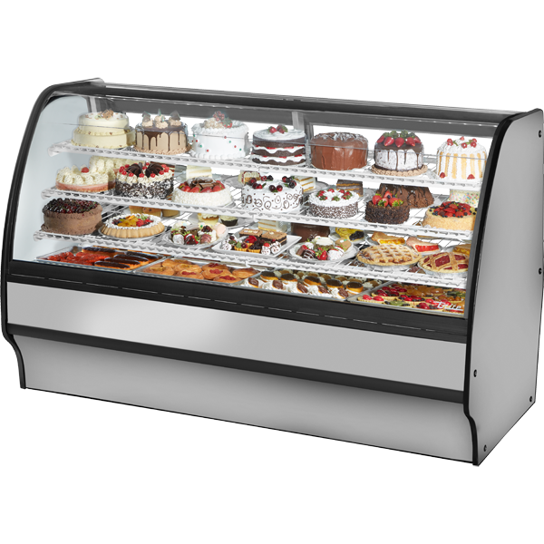 True TGM-R-77-SC/SC-S-W Refrigerated Glass Merchandiser, 77", Stainless/White