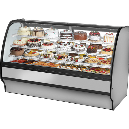 True TGM-R-77-SC/SC-S-W Refrigerated Glass Merchandiser, 77", Stainless/White
