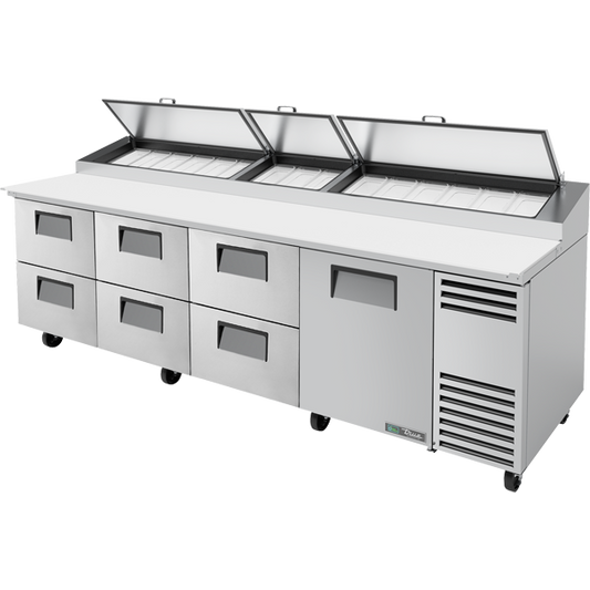 True TPP-AT-119D-6-HC Pizza Prep Table, 119", 6 Drawers