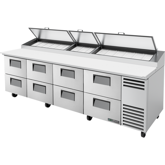 True TPP-AT-119D-8-HC Pizza Prep Table, 119", 8 Drawers