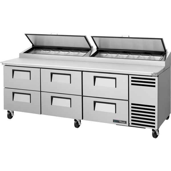 True TPP-AT2-93D-6-HC Pizza Prep Table, 93", 6 Drawers