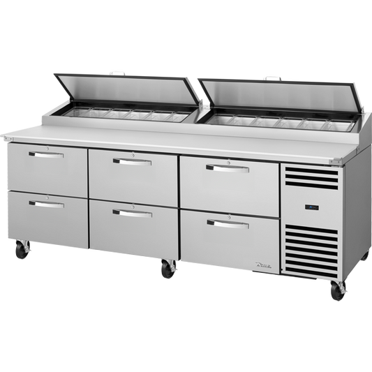 True TPP-AT2-93D-6-HC SPEC3 Pizza Prep Table, 93", 6 Drawers, Spec Package