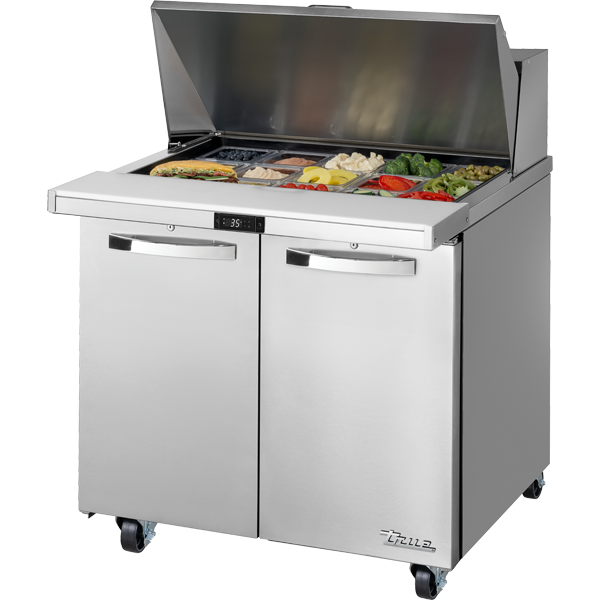 True TSSU-36-15M-B-HC SPEC3 Sandwich Salad Prep Table, 36", 15-Pan, Mega-Top