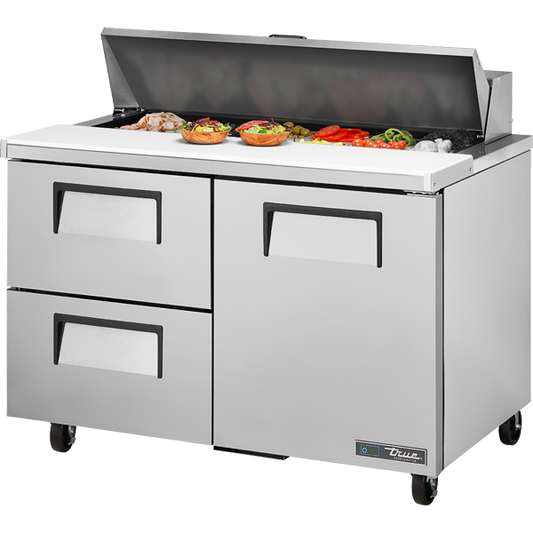 True TSSU-48-12D-2-HC Sandwich Salad Prep Table, 48", 12-Pan, 2 Drawers