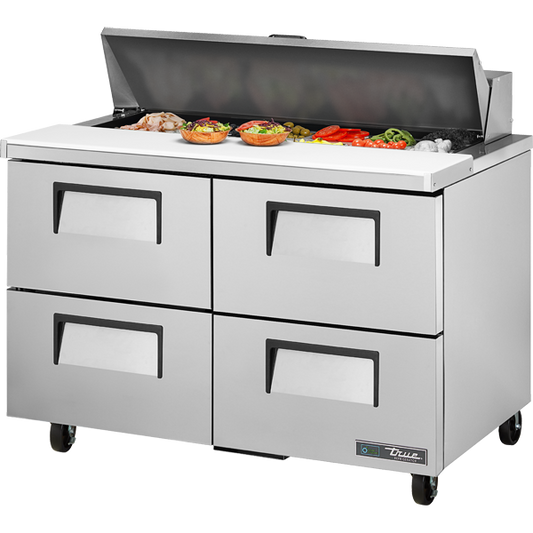 True TSSU-48-12D-4-HC Sandwich Salad Prep Table, 48", 12-Pan, 4 Drawers