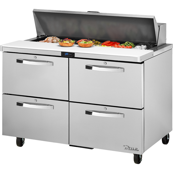True TSSU-48-12D-4-HC SPEC3 Sandwich Salad Prep Table, 48", 12-Pan, 4 Drawers