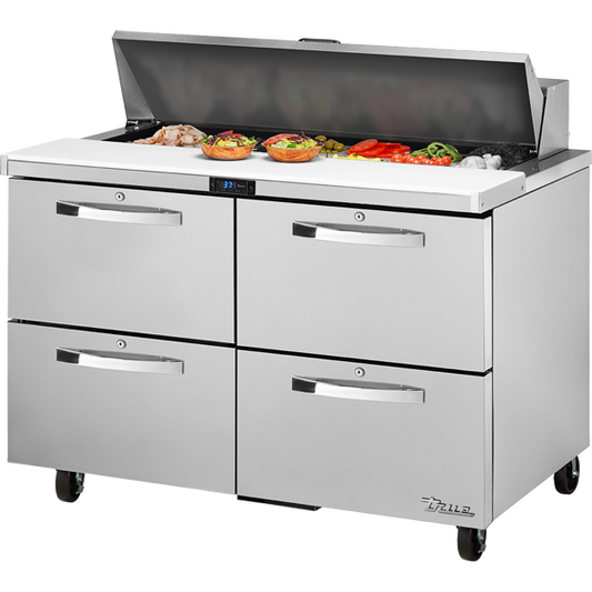 True TSSU-48-12D-4-HC SPEC3 Sandwich Salad Prep Table, 48", 12-Pan, 4 Drawers