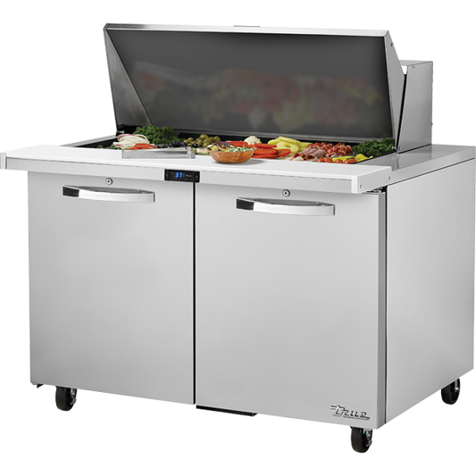True TSSU-48-18M-B-HC SPEC3 Sandwich Salad Prep Table, 48", 18-Pan, Mega-Top