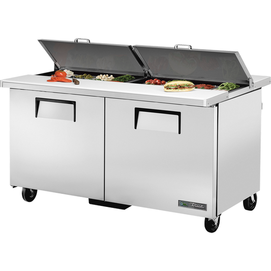 True TSSU-60-16-DS-ST-HC Sandwich Salad Prep Table, 60", 16-Pan, Stainless Lid