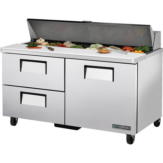 True TSSU-60-16D-2-HC Sandwich Salad Prep Table, 60", 16-Pan, 2 Drawers