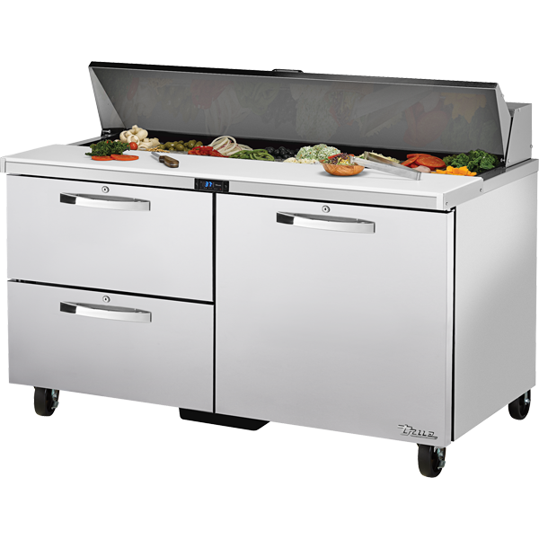 True TSSU-60-16D-2-HC SPEC3 Sandwich Salad Prep Table, 60", 16-Pan, 2 Drawers
