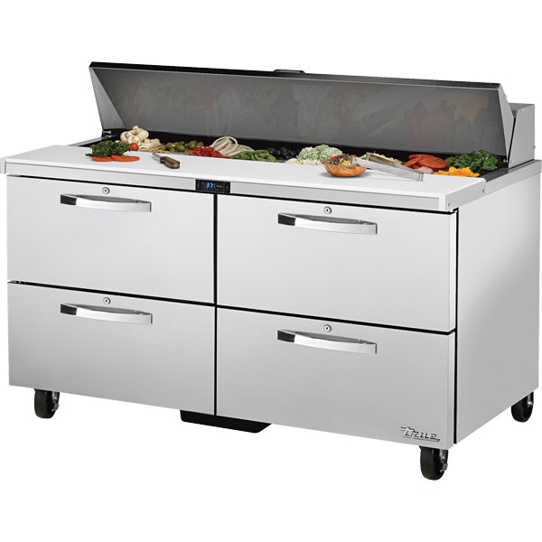 True TSSU-60-16D-4-HC SPEC3 Sandwich Salad Prep Table, 60", 16-Pan, 4 Drawers