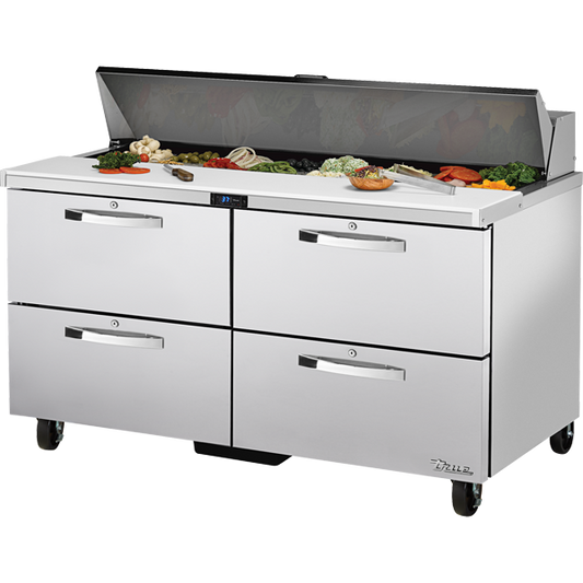 True TSSU-60-16D-4-HC SPEC3 Sandwich Salad Prep Table, 60", 16-Pan, 4 Drawers