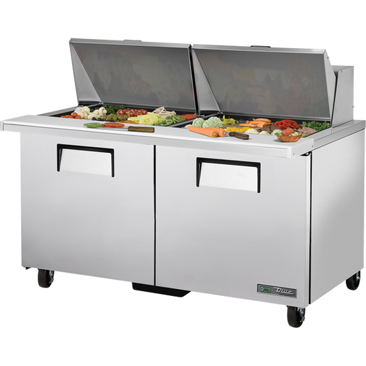 True TSSU-60-24M-B-ST-HC Sandwich Salad Prep Table, 60", 24-Pan, Mega-Top