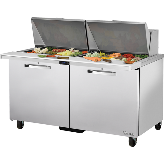True TSSU-60-24M-B-ST-HC SPEC3 Sandwich Salad Prep Table, 60", 24-Pan, Mega-Top