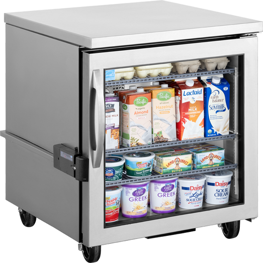 True TUC-27G-HST-HC FGD01 Undercounter Refrigerator, 27", Glass Door, High Shelf