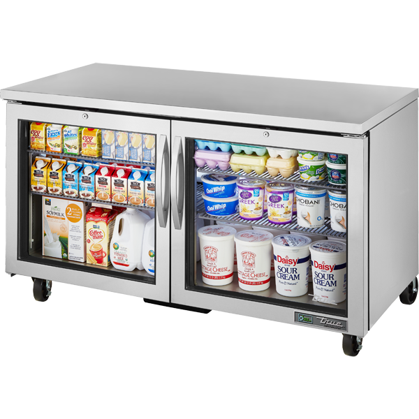 True TUC-60G-HC FGD01 Undercounter Refrigerator, 60", Glass Door