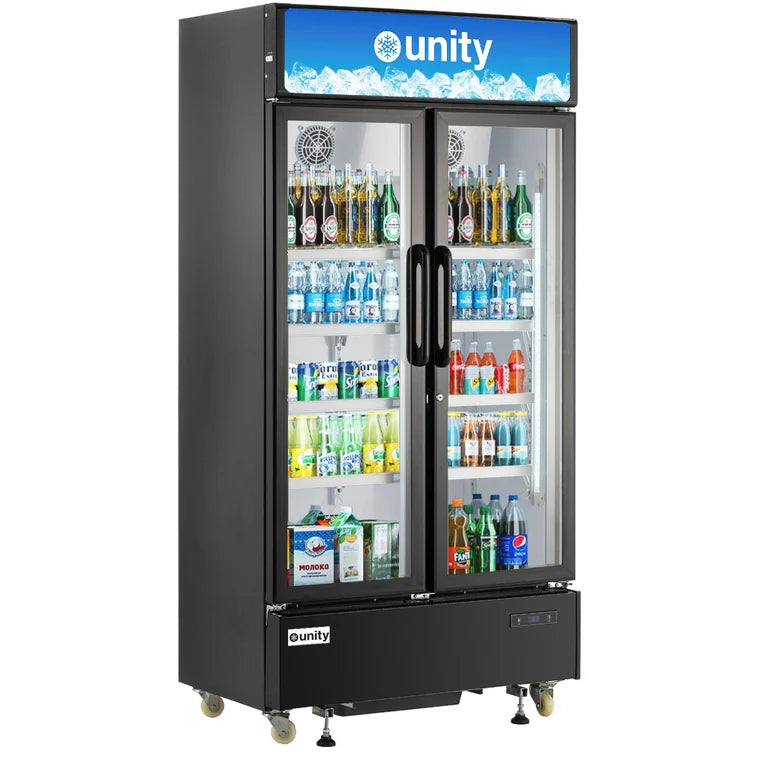 UNITY U-40M 22 Cu.Ft. 39-Inch 2 Glass Door Merchandiser Refrigerator 33°F to 41°F