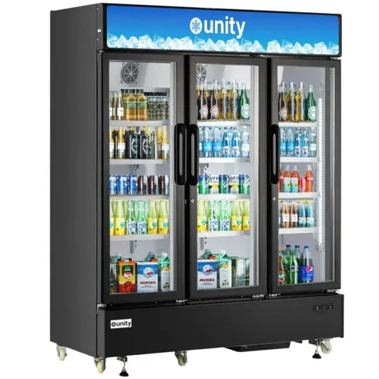 UNITY U-72M 71-Inch 3 Glass Door Merchandiser Refrigerator 33°F to 41°F