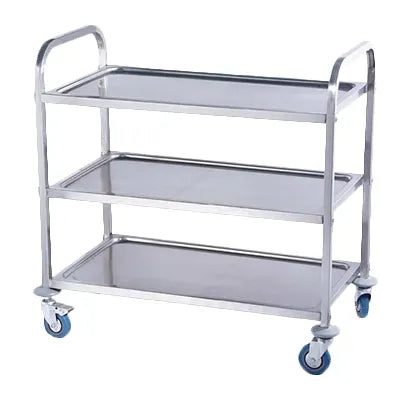 Serv-Ware UC-2037L3B Stainless Steel Utility Cart 20" x 37" Large 3-Shelf