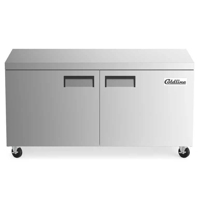 Coldline C-60F 60 Inch 15 Cu. Ft. Two Door Undercounter Freezer 115V -8°F to 0°F
