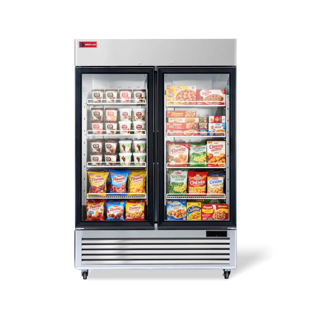 WESTLAKE WK-49FG 49 Cu.Ft. 2-Glass-Door Reach-In Freezer -8°F to 0°F