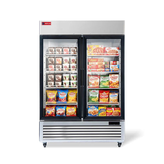 WESTLAKE WK-49FG 49 Cu.Ft. 2-Glass-Door Reach-In Freezer -8°F to 0°F