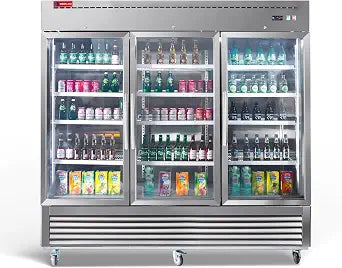 WESTLAKE WK-82FG 72 Cu.Ft. 3-Glass-Door Reach-In Freezer-8°F to 0°F