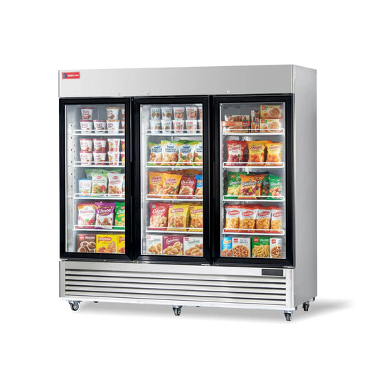 Westlake WK-82FG Reach-In Glass Door Display Freezer 3 Door 33-40°F