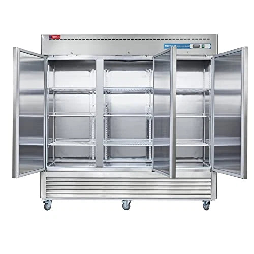 WESTLAKE WKF-82B 72 Cubic Feet 3-Solid-Door Reach-In Freezer-8°F to 0°F