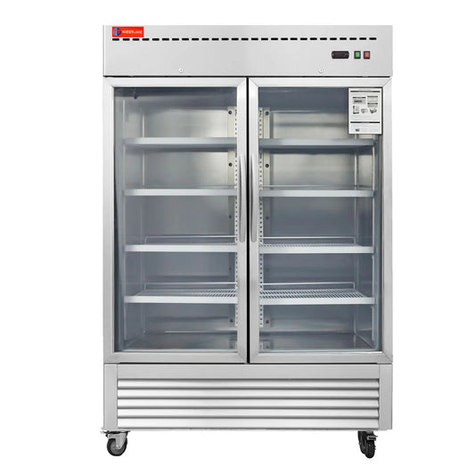 West Lake WKR-49BG Glass Door Merchandiser Refrigerator 2 Door 33-40°F