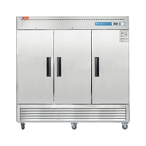 WESTLAKE WKR-82B 72 Cubic Feet 3-Solid-Door Reach-In Refrigerator 33°F to 40°F