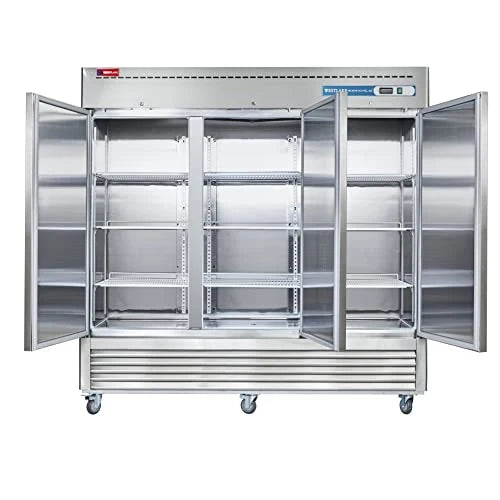 WESTLAKE WKR-82B 72 Cubic Feet 3-Solid-Door Reach-In Refrigerator 33°F to 40°F