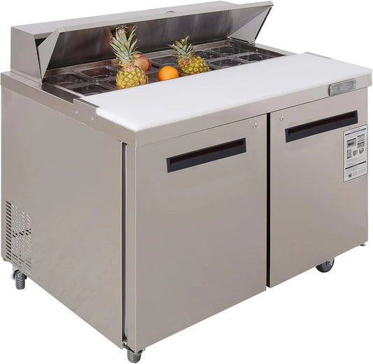 West Lake WKSR-48BM Salad Prep Table Refrigerator 2 Door 33-40°F