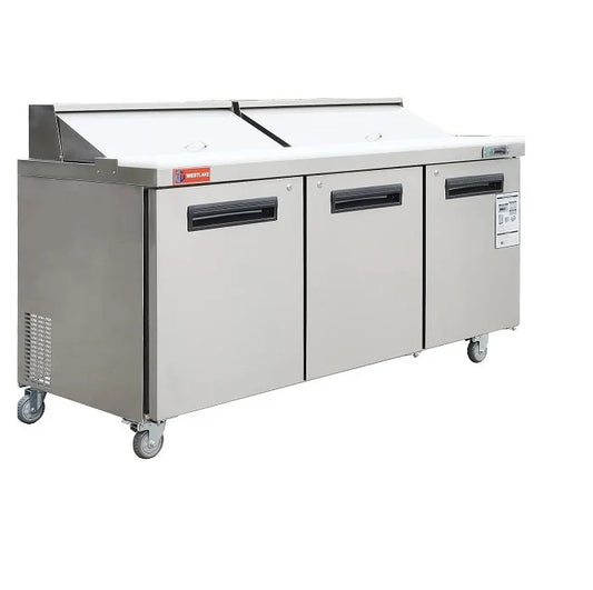 West Lake WKSR-72B Salad Prep Table Refrigerator 3 Door 33-40°F