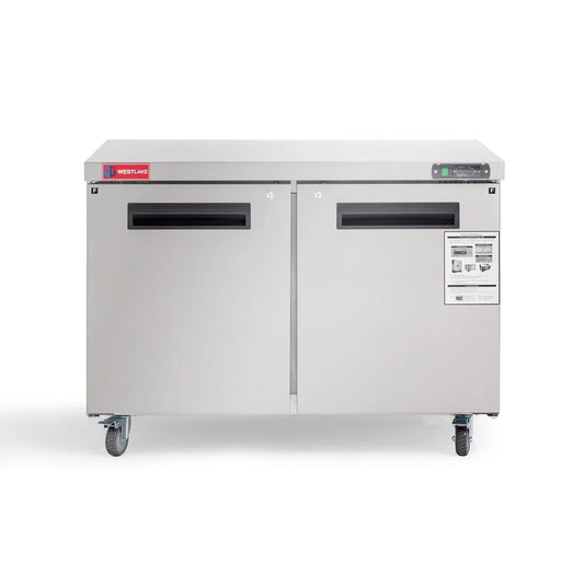 WESTLAKE WKTF-48B 12 Cubic Feet 2-Solid-Door Undercounter Freezer -8°F to 0°F