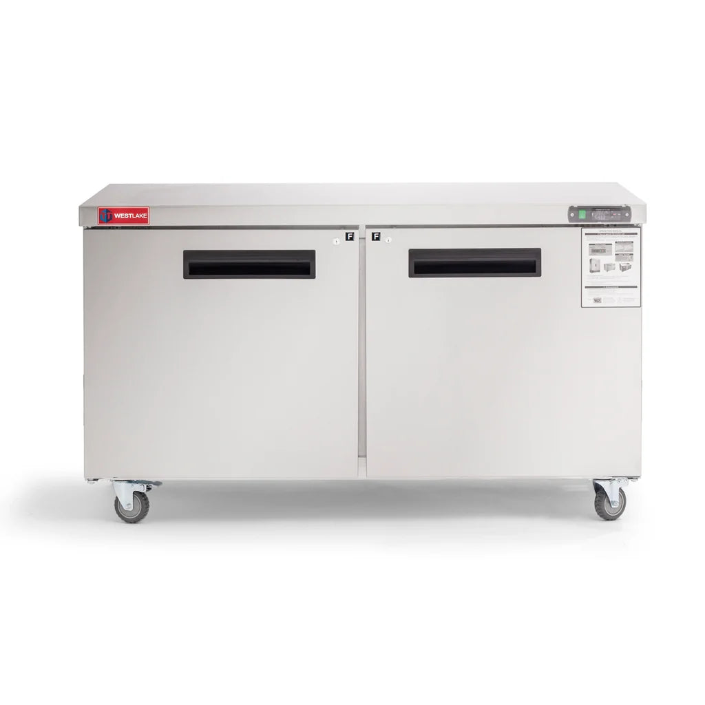 WESTLAKE WKTF-60B 14.8 Cubic Feet 2-Solid-Door Undercounter Freezer -8°F to 0°F