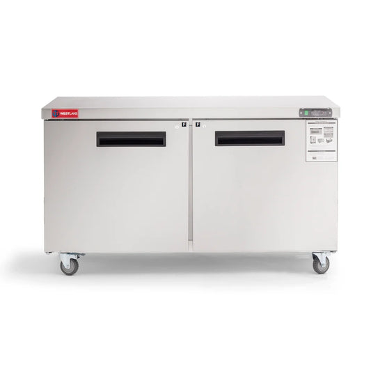 WESTLAKE WKTF-60B 14.8 Cubic Feet 2-Solid-Door Undercounter Freezer -8°F to 0°F
