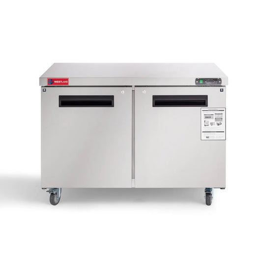 WESTLAKE WKTR-48B 12 Cubic Feet 2-Solid-Door Undercounter Refrigerator 33°F to 41°F