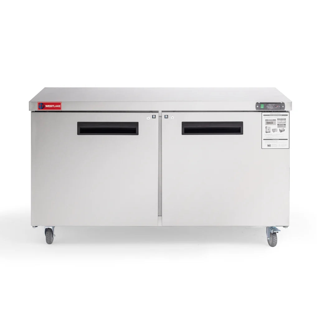 WESTLAKE WKTR-60B 14.8 Cubic Feet 2-Solid-Door Undercounter Refrigerator 33°F to 41°F