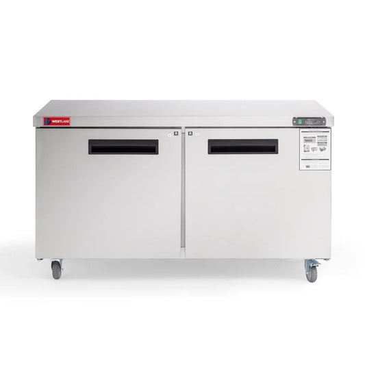 WESTLAKE WKTR-60B 14.8 Cubic Feet 2-Solid-Door Undercounter Refrigerator 33°F to 41°F