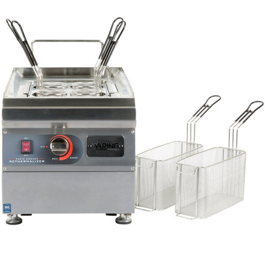 Waring WPC100 Commercial 13.1-Quart Countertop Pasta Cooker and Rethermalizer Workstation - 208/240V